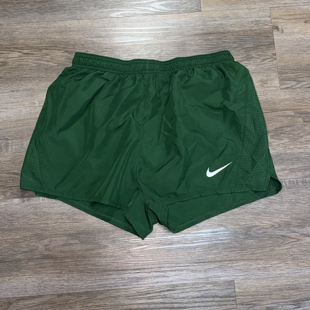 Nike Green Dry-FIT Athletic Running Shorts Womens Small Elastic Waistband w/Logo